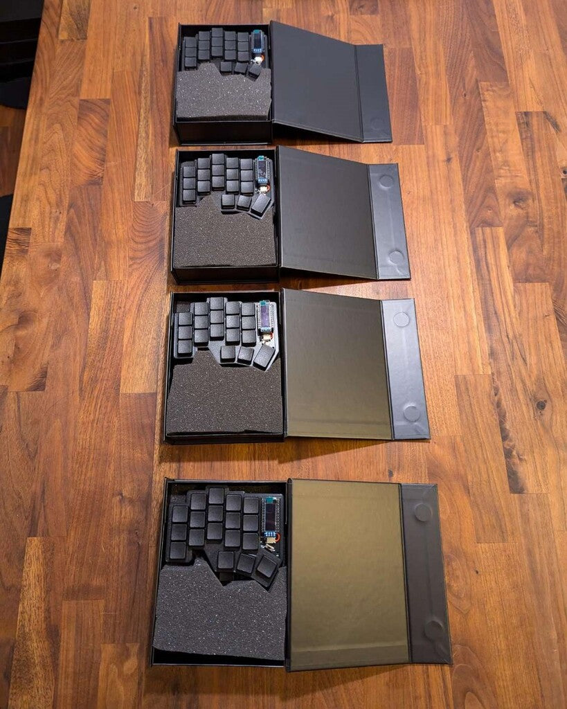 mechanical ergonomic split keyboard boxes packaged