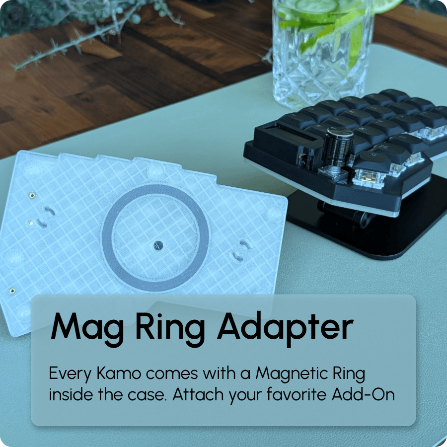mechanical ergonomic split keyboard mag ring adapter