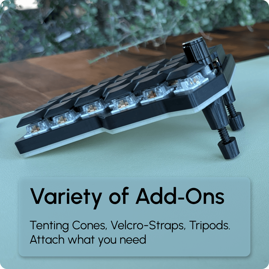 mechanical ergonomic split keyboard tenting cone adapter